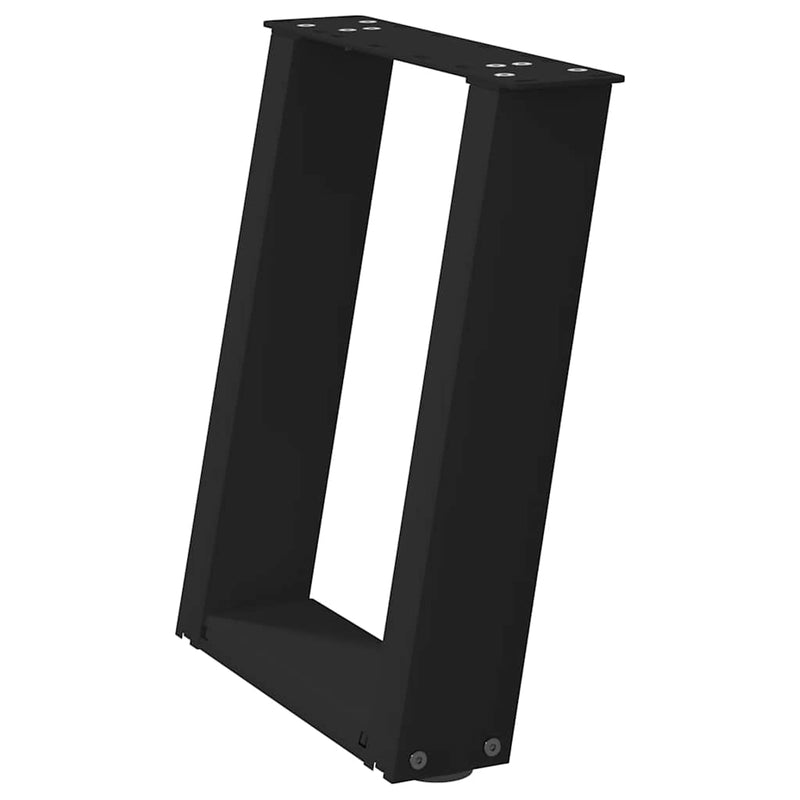 Picioare pentru măsuță de cafea în formă de U, 2 buc., negru, 38x(42-43) cm, oțel