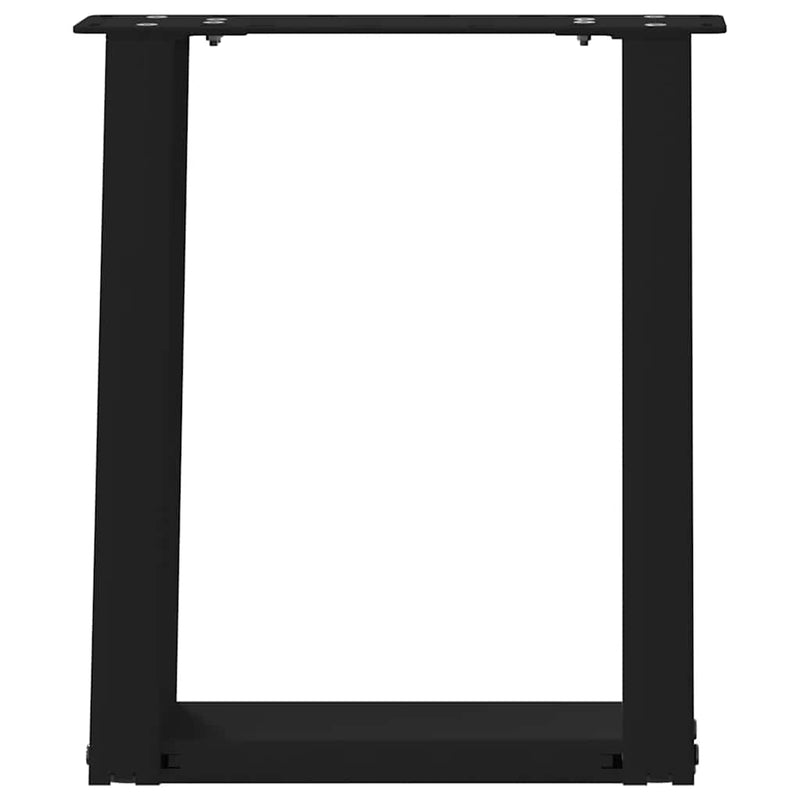 Picioare pentru măsuță de cafea în formă de U, 2 buc., negru, 38x(42-43) cm, oțel