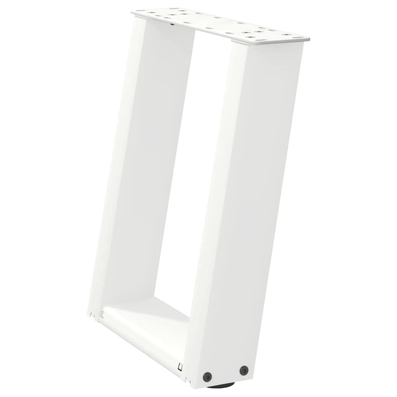 Picioare pentru măsuță de cafea în formă de U, 2 buc., alb, 38x(42-43) cm, oțel