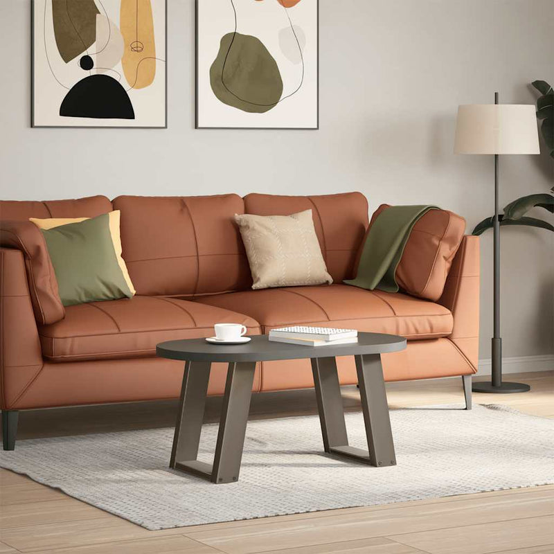 Picioare pentru măsuță de cafea în formă de U, 2 buc., oțel natural, 38x(42-43) cm