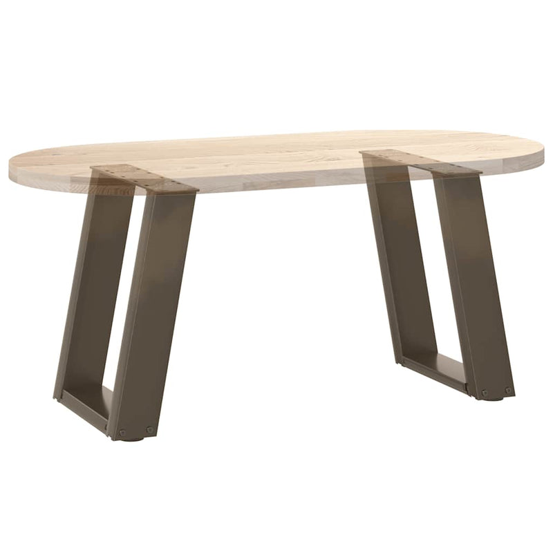 Picioare pentru măsuță de cafea în formă de U, 2 buc., oțel natural, 38x(42-43) cm