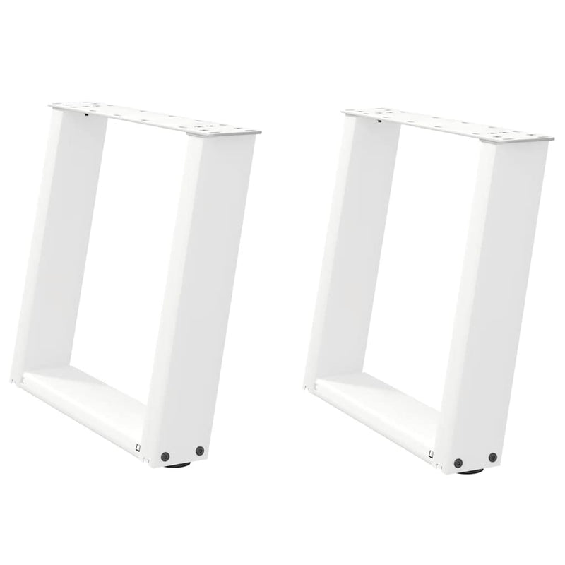 Picioare pentru măsuță de cafea în formă de U, 2 buc., alb, 50x(42-43) cm, oțel