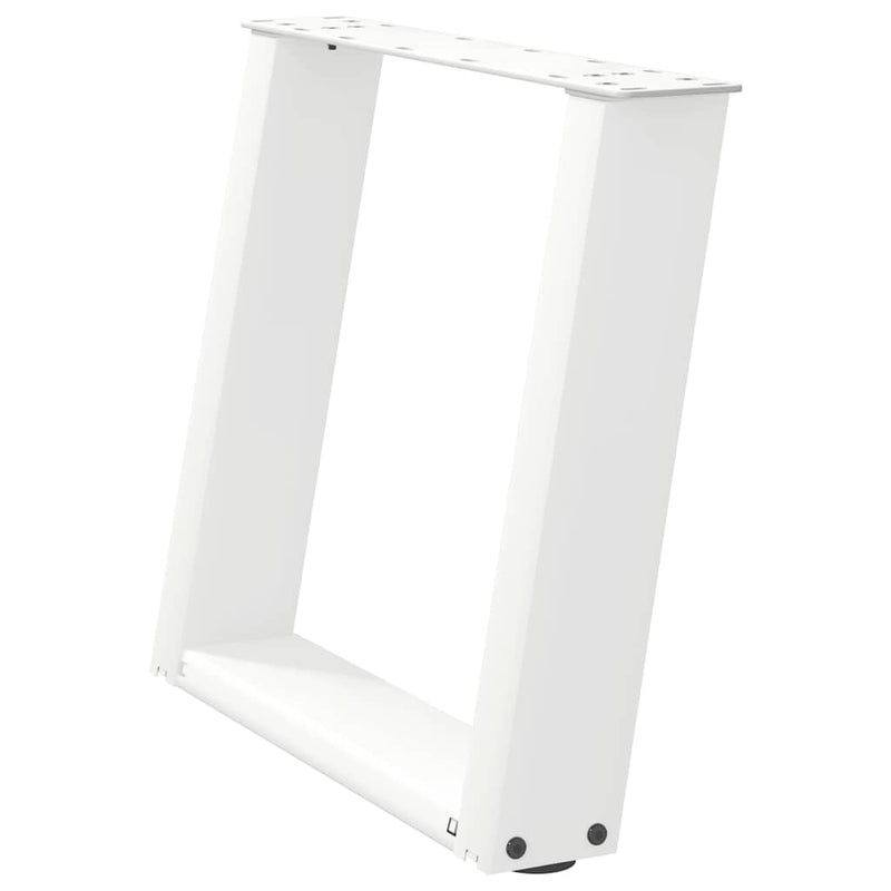 Picioare pentru măsuță de cafea în formă de U, 2 buc., alb, 50x(42-43) cm, oțel