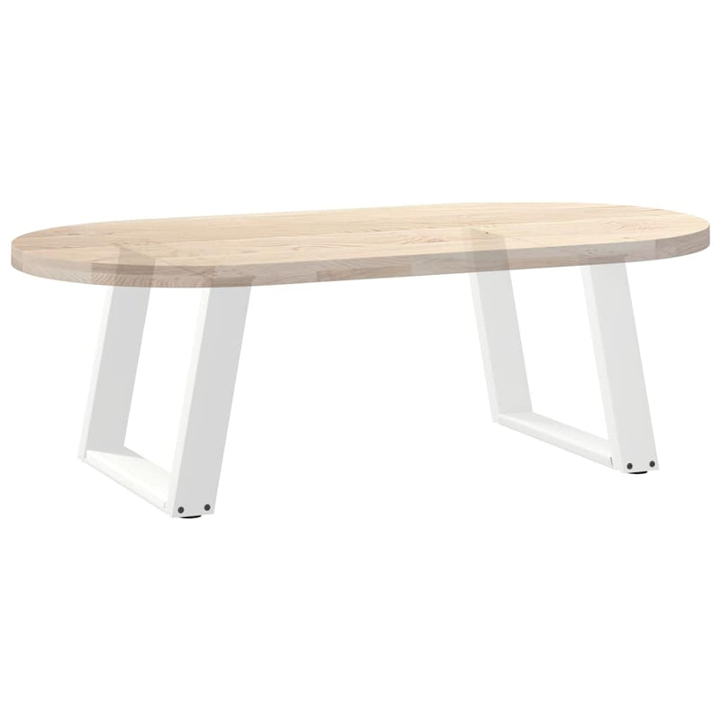 Picioare pentru măsuță de cafea în formă de U, 2 buc., alb, 50x(42-43) cm, oțel