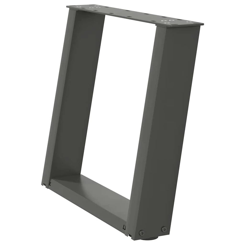 Picioare pentru măsuță de cafea în formă de U, 2 buc., antracit, 50x(42-43) cm, oțel