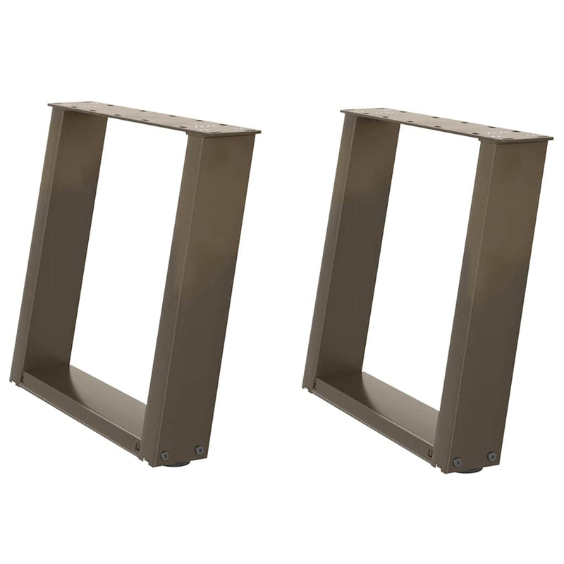 Picioare pentru masă de cafea în formă de U, 2 buc., oțel natural, 50x(42-43) cm