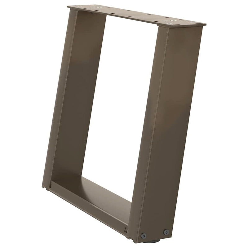 Picioare pentru masă de cafea în formă de U, 2 buc., oțel natural, 50x(42-43) cm