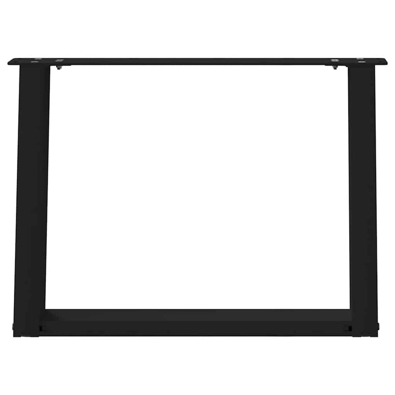 Picioare pentru măsuță de cafea în formă de U, 2 buc., negru, 60x(42-43) cm, oțel
