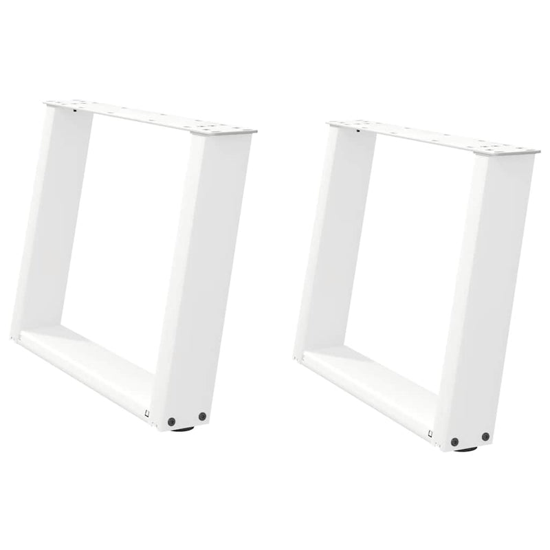 Picioare pentru măsuță de cafea în formă de U, 2 buc., alb, 60 x (42-43) cm, oțel