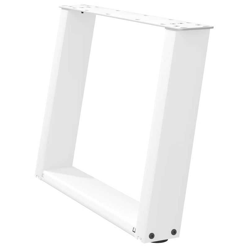 Picioare pentru măsuță de cafea în formă de U, 2 buc., alb, 60 x (42-43) cm, oțel