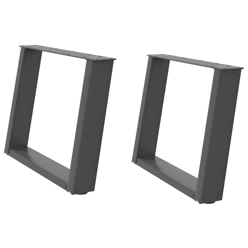 Picioare pentru măsuță de cafea în formă de U, 2 buc., antracit, 60x(42-43) cm, oțel