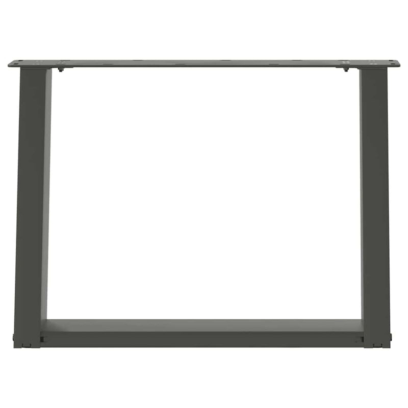 Picioare pentru măsuță de cafea în formă de U, 2 buc., antracit, 60x(42-43) cm, oțel