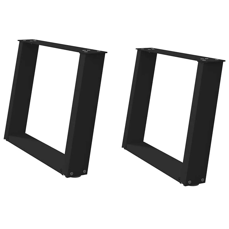 Picioare pentru măsuță de cafea în formă de U, 2 buc., negru, 70x(42-43) cm, oțel