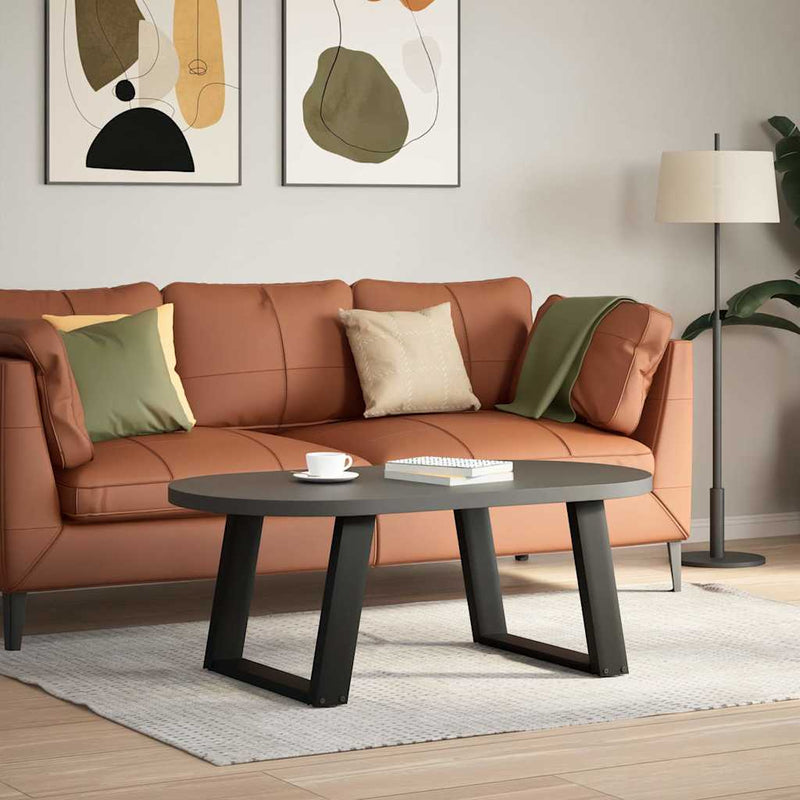 Picioare pentru măsuță de cafea în formă de U, 2 buc., negru, 70x(42-43) cm, oțel