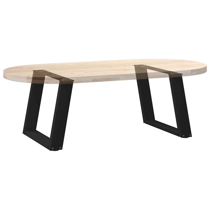 Picioare pentru măsuță de cafea în formă de U, 2 buc., negru, 70x(42-43) cm, oțel