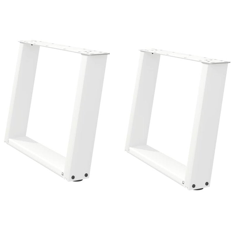 Picioare pentru măsuță de cafea în formă de U, 2 buc., alb, 70x(42-43) cm, oțel
