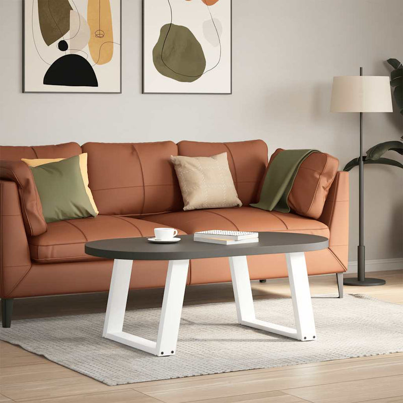 Picioare pentru măsuță de cafea în formă de U, 2 buc., alb, 70x(42-43) cm, oțel