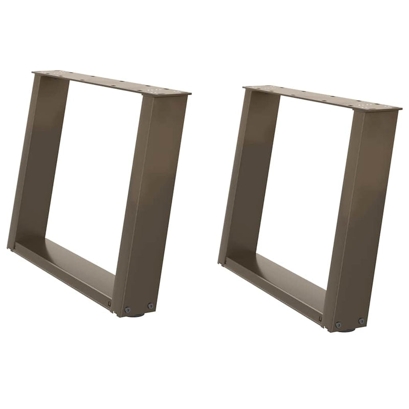 Picioare pentru masă de cafea în formă de U, 2 buc., oțel natural, 70x(42-43) cm