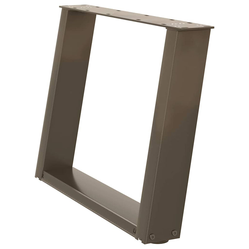 Picioare pentru masă de cafea în formă de U, 2 buc., oțel natural, 70x(42-43) cm