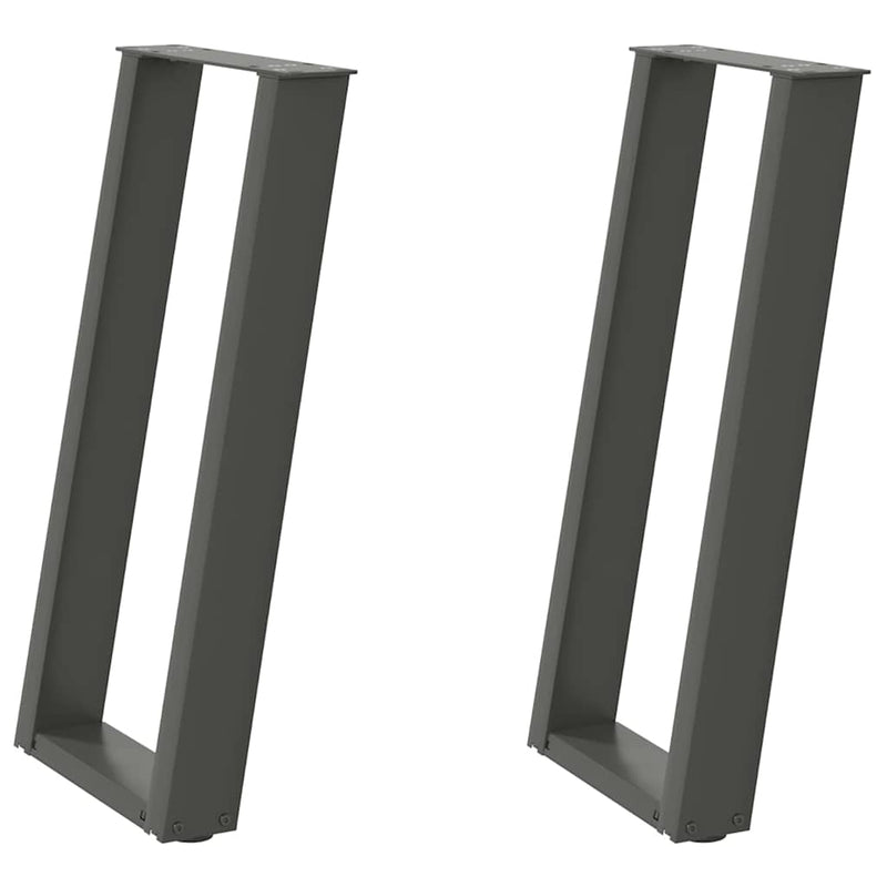 Picioare de masă consolă în formă de U, 2 buc., antracit, 28x(72-73) cm, oțel