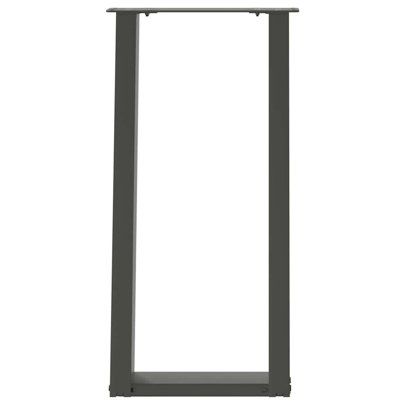 Picioare de masă consolă în formă de U, 2 buc., antracit, 28x(72-73) cm, oțel