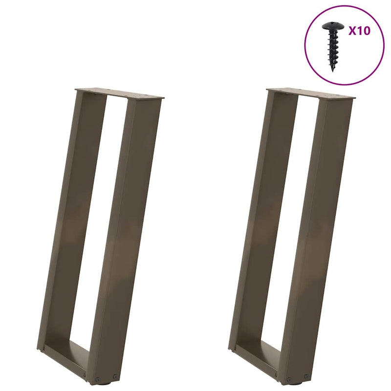 Picioare de masă consolă în formă de U, 2 buc., oțel natural, 28x(72-73) cm