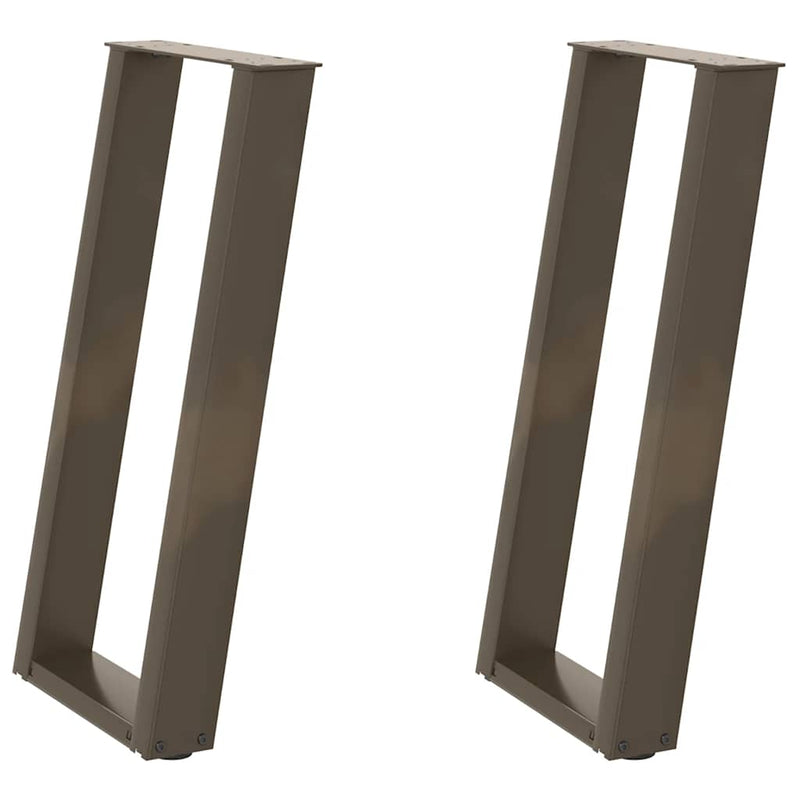 Picioare de masă consolă în formă de U, 2 buc., oțel natural, 28x(72-73) cm