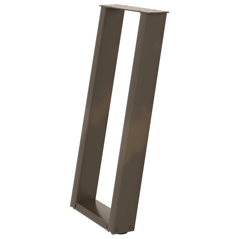 Picioare de masă consolă în formă de U, 2 buc., oțel natural, 28x(72-73) cm