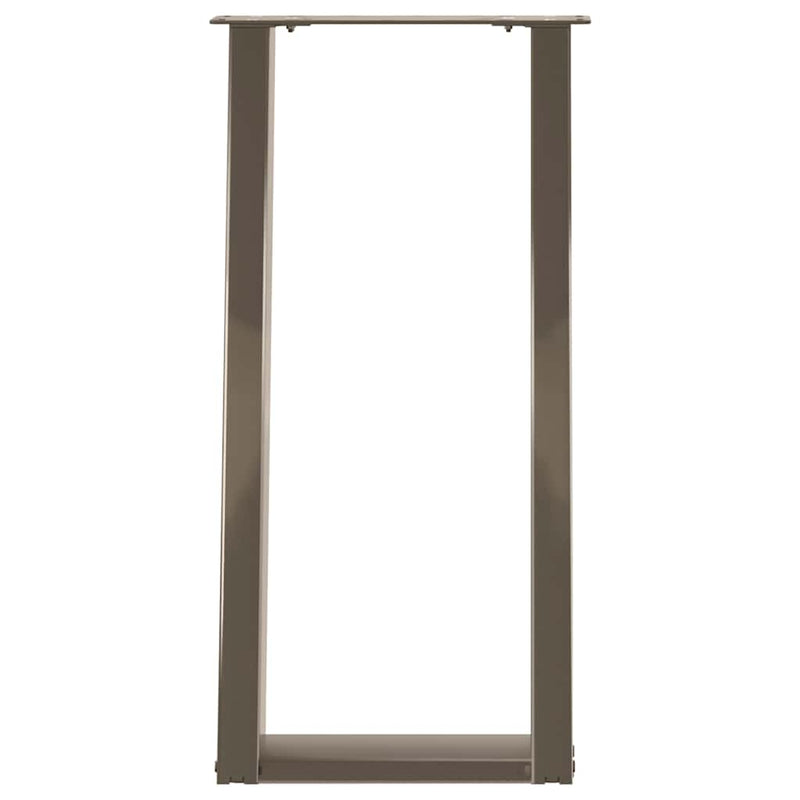 Picioare de masă consolă în formă de U, 2 buc., oțel natural, 28x(72-73) cm