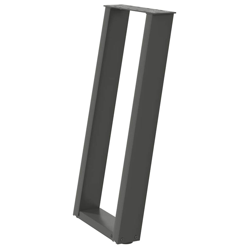 Picioare de masă consolă în formă de U, 2 buc., antracit, 38x(72-73) cm, oțel
