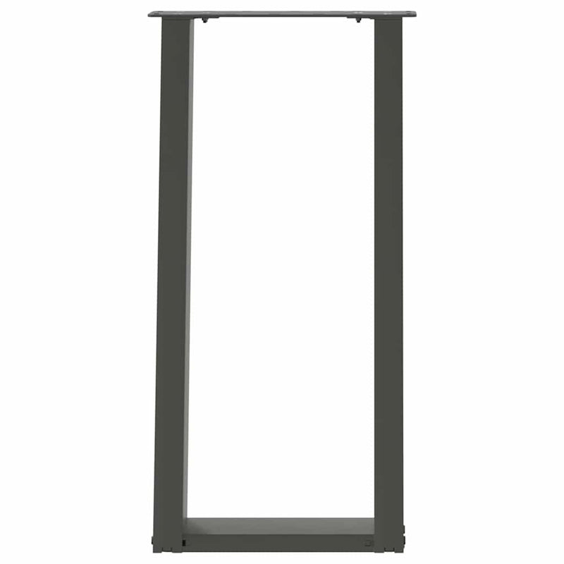 Picioare de masă consolă în formă de U, 2 buc., antracit, 38x(72-73) cm, oțel