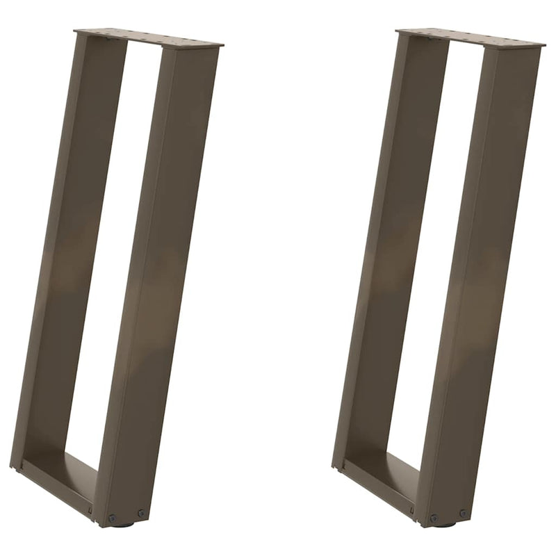 Picioare de masă consolă în formă de U, 2 buc., oțel natural, 38x(72-73) cm