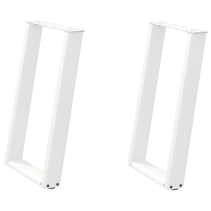 Picioare de masă în formă de U, 2 buc., alb, 50x(72-73) cm, oțel