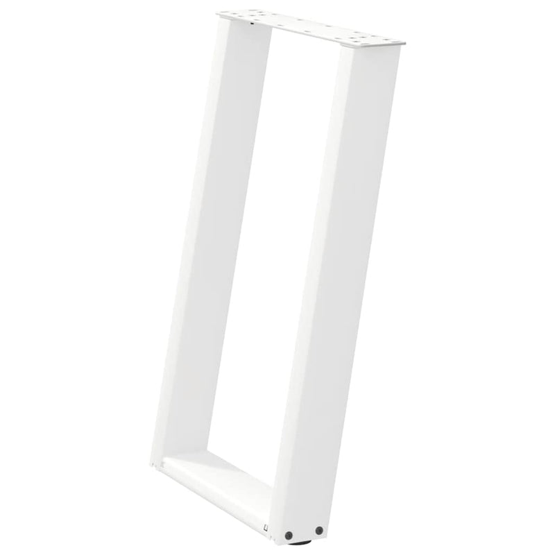 Picioare de masă în formă de U, 2 buc., alb, 50x(72-73) cm, oțel