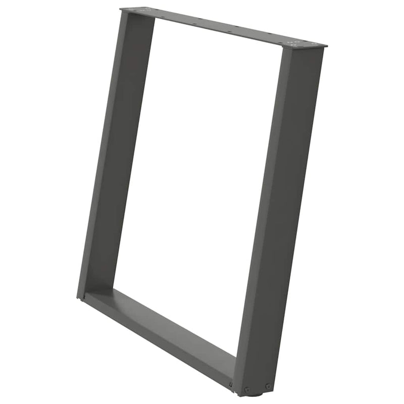 Picioare de masă în formă de U, 2 buc., antracit, 90x(72-73) cm, oțel