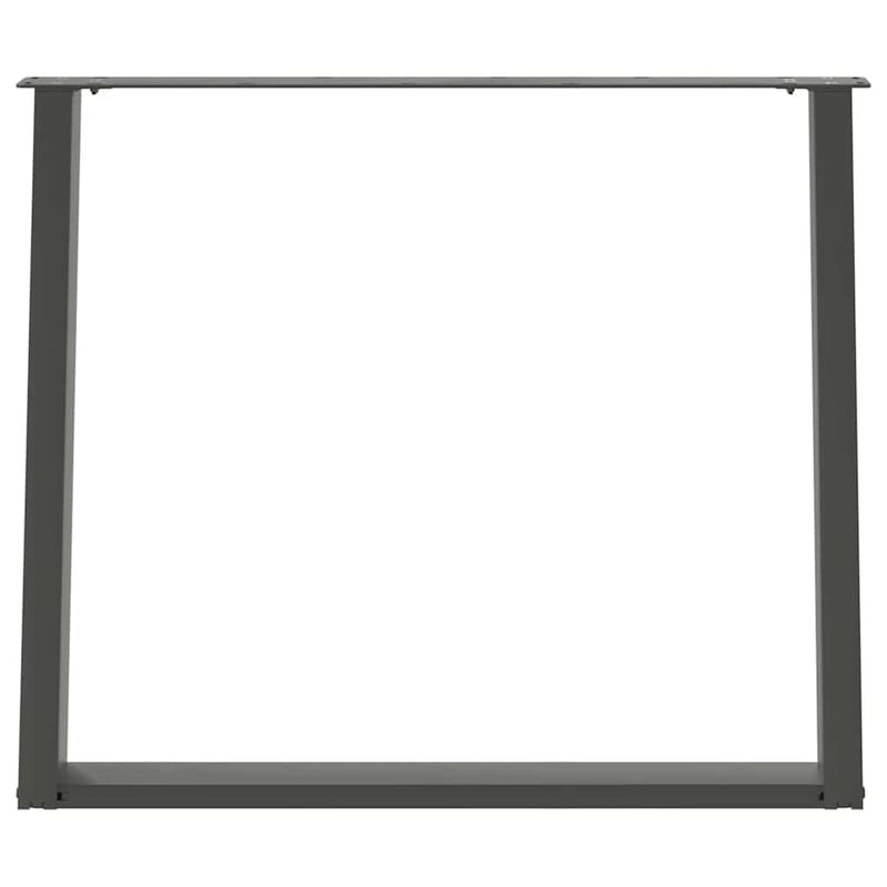 Picioare de masă în formă de U, 2 buc., antracit, 90x(72-73) cm, oțel