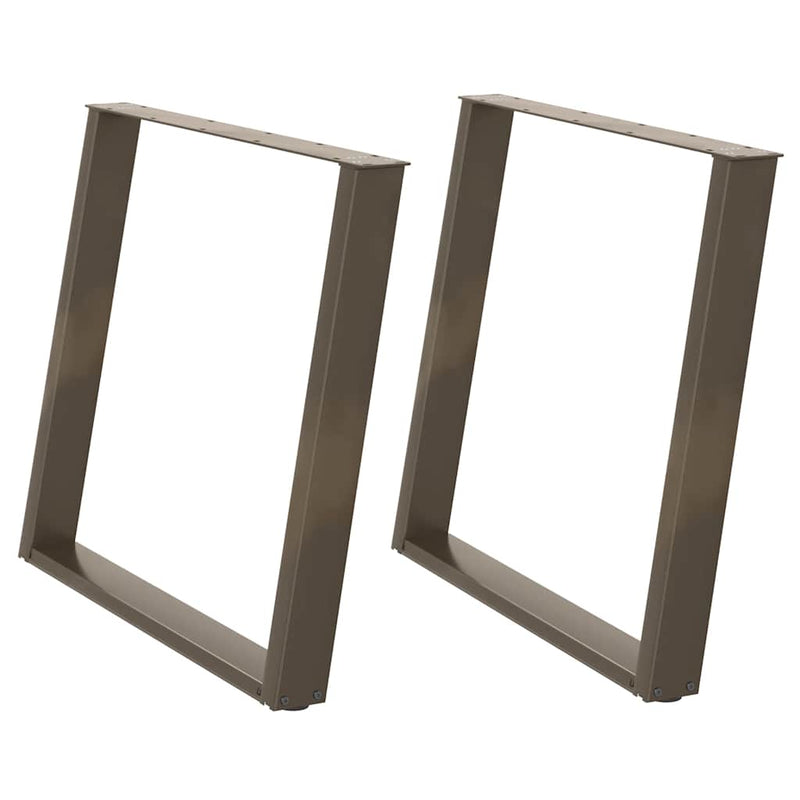 Picioare de masă în formă de U, 2 buc., oțel natural, 90x(72-73) cm