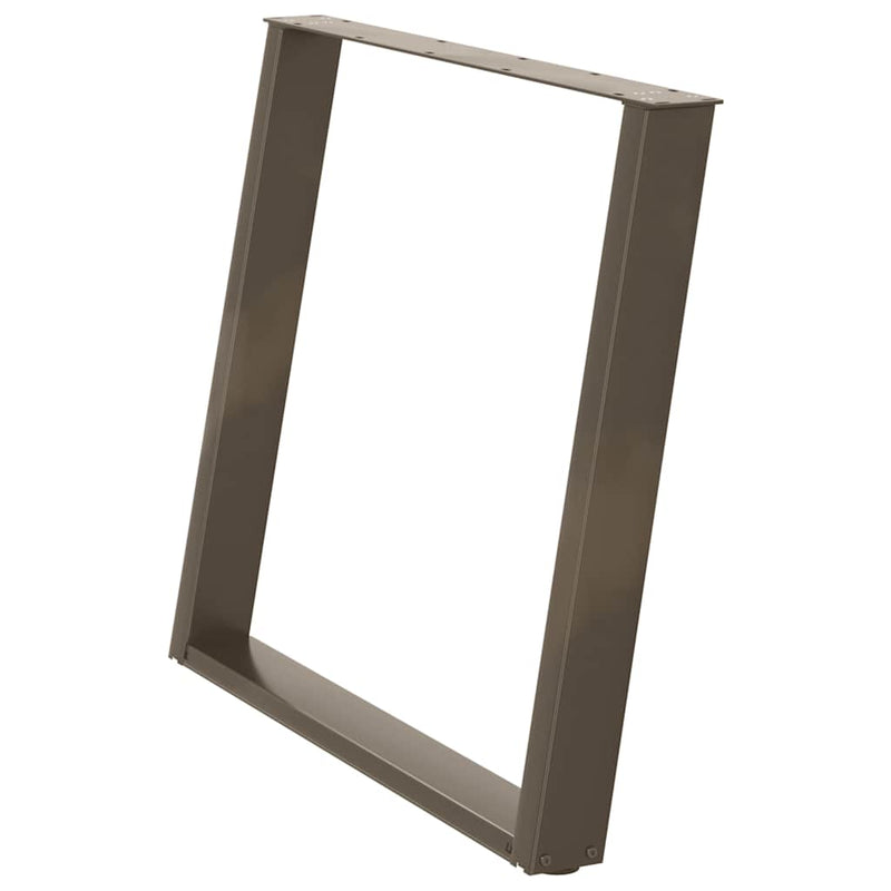 Picioare de masă în formă de U, 2 buc., oțel natural, 90x(72-73) cm