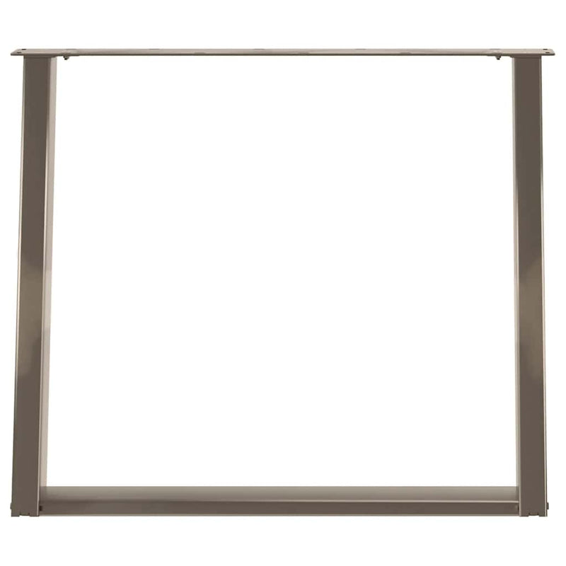 Picioare de masă în formă de U, 2 buc., oțel natural, 90x(72-73) cm