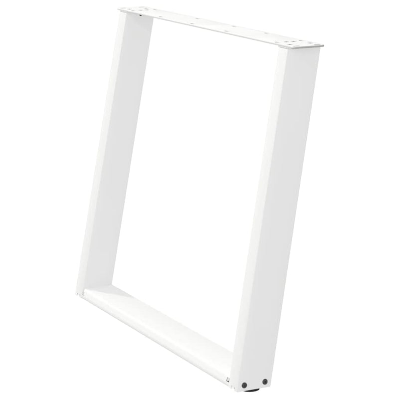 Picioare de masă în formă de U, 2 buc., alb, 100 x (72-73) cm, oțel