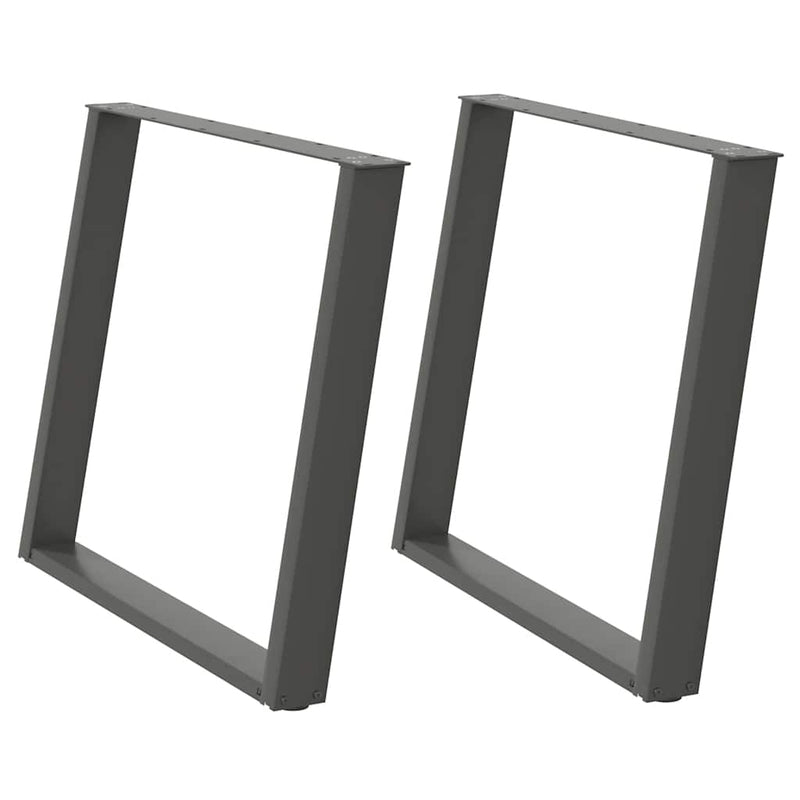 Picioare de masă în formă de U, 2 buc., antracit, 100x(72-73) cm, oțel