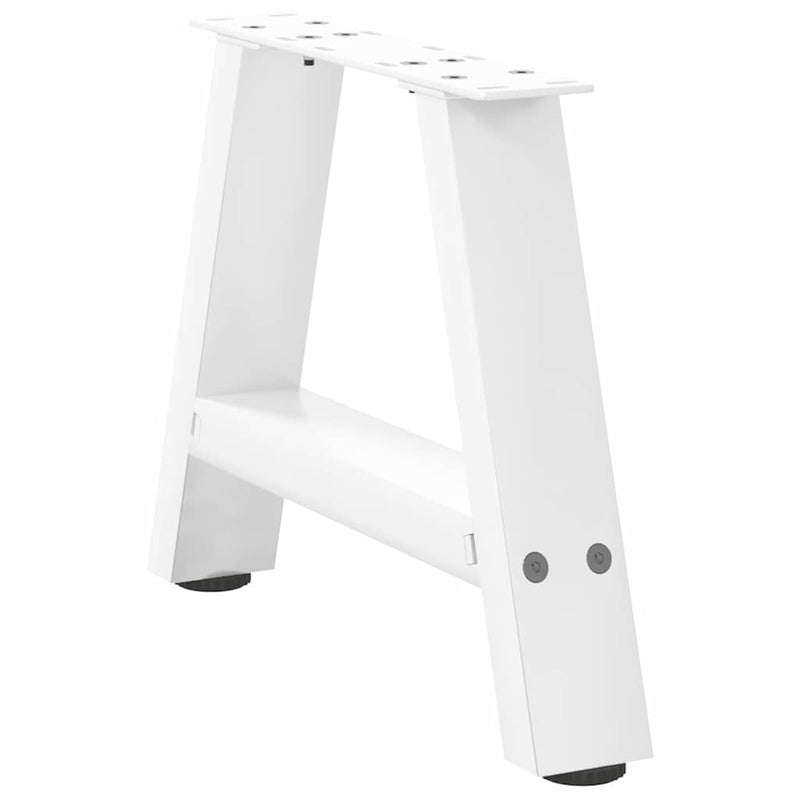 Picioare pentru măsuță de cafea în formă de A, 2 buc., alb, 40x(30-31) cm, oțel