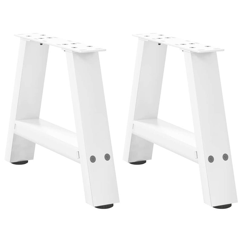 Picioare pentru măsuță de cafea în formă de A, 2 buc., alb, 50x(30-31) cm, oțel