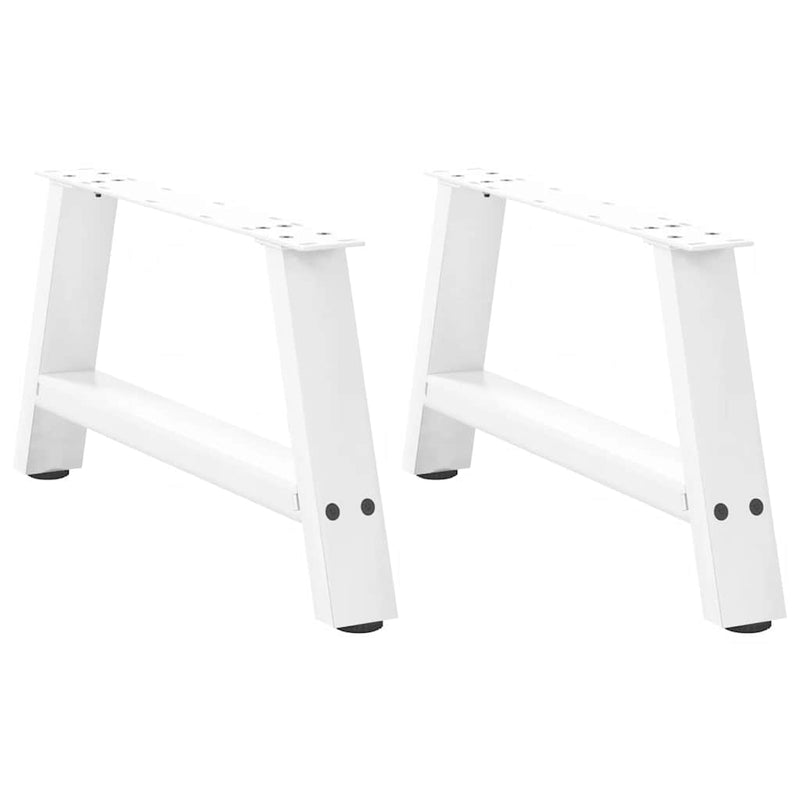 Picioare pentru măsuță de cafea în formă de A, 2 buc., alb, 60x(30-31) cm, oțel