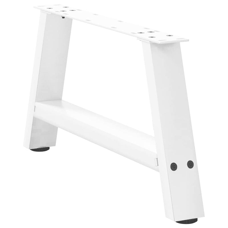 Picioare pentru măsuță de cafea în formă de A, 2 buc., alb, 60x(30-31) cm, oțel