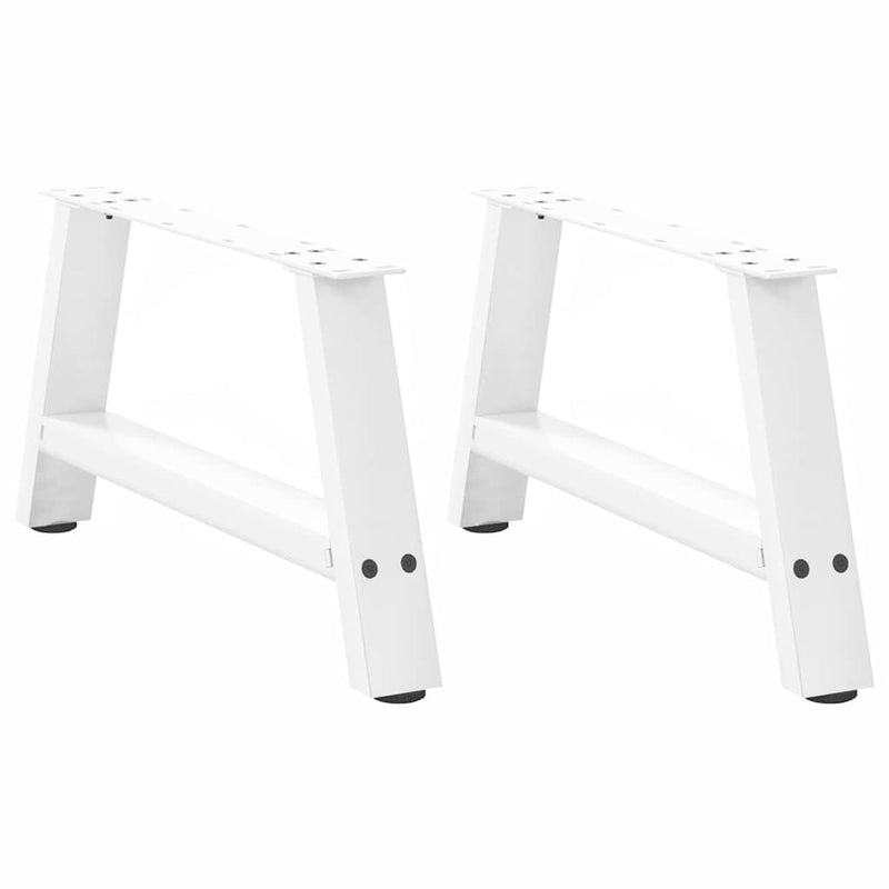 Picioare pentru măsuță de cafea în formă de A, 2 buc., alb, 70x(30-31) cm, oțel