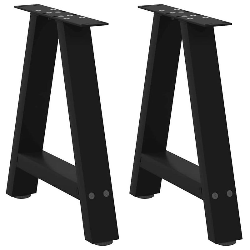 Picioare pentru măsuță de cafea în formă de A, 2 buc., negru, 38x(42-43) cm, oțel