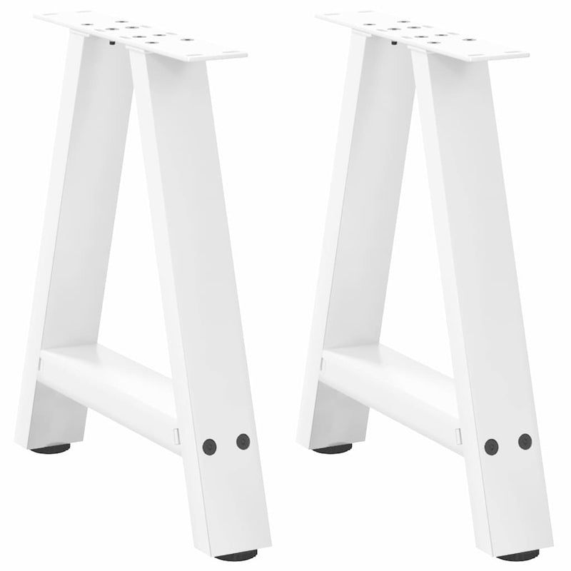 Picioare pentru măsuță de cafea în formă de A, 2 buc., alb, 38x(42-43) cm, oțel