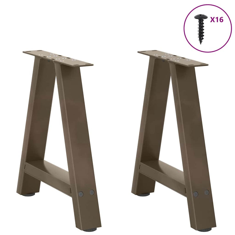 Picioare pentru măsuță de cafea în formă de A, 2 buc., 38x(42-43) cm, oțel
