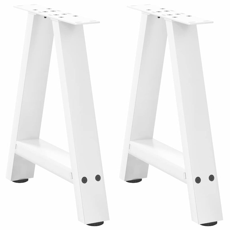 Picioare pentru măsuță de cafea în formă de A, 2 buc., alb, 50x(42-43) cm, oțel